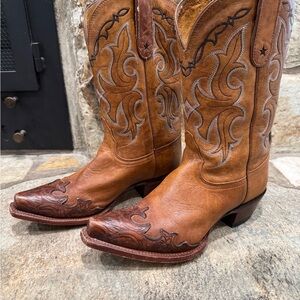 Tony Lama Tan and Brown Western Boots